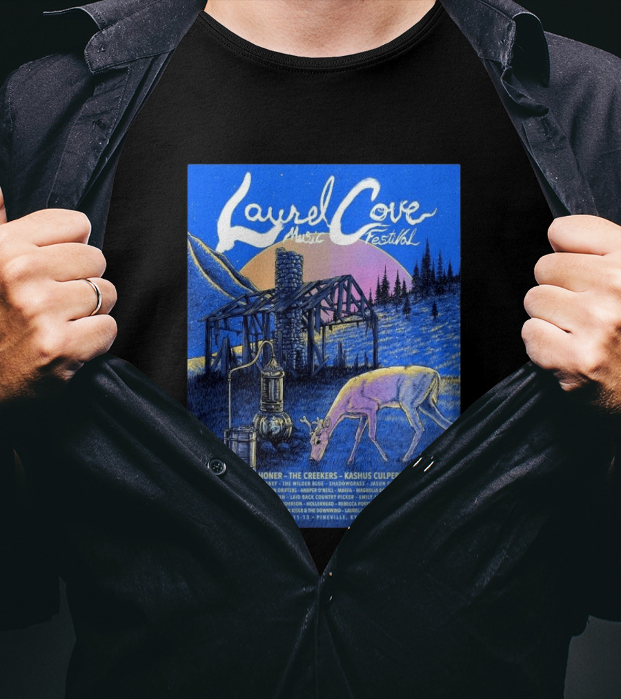Laurel Cove Music Festival Pineville KY June 11 13 2026 Evan Honer The Creekers Kashus Culpepper T-Shirt