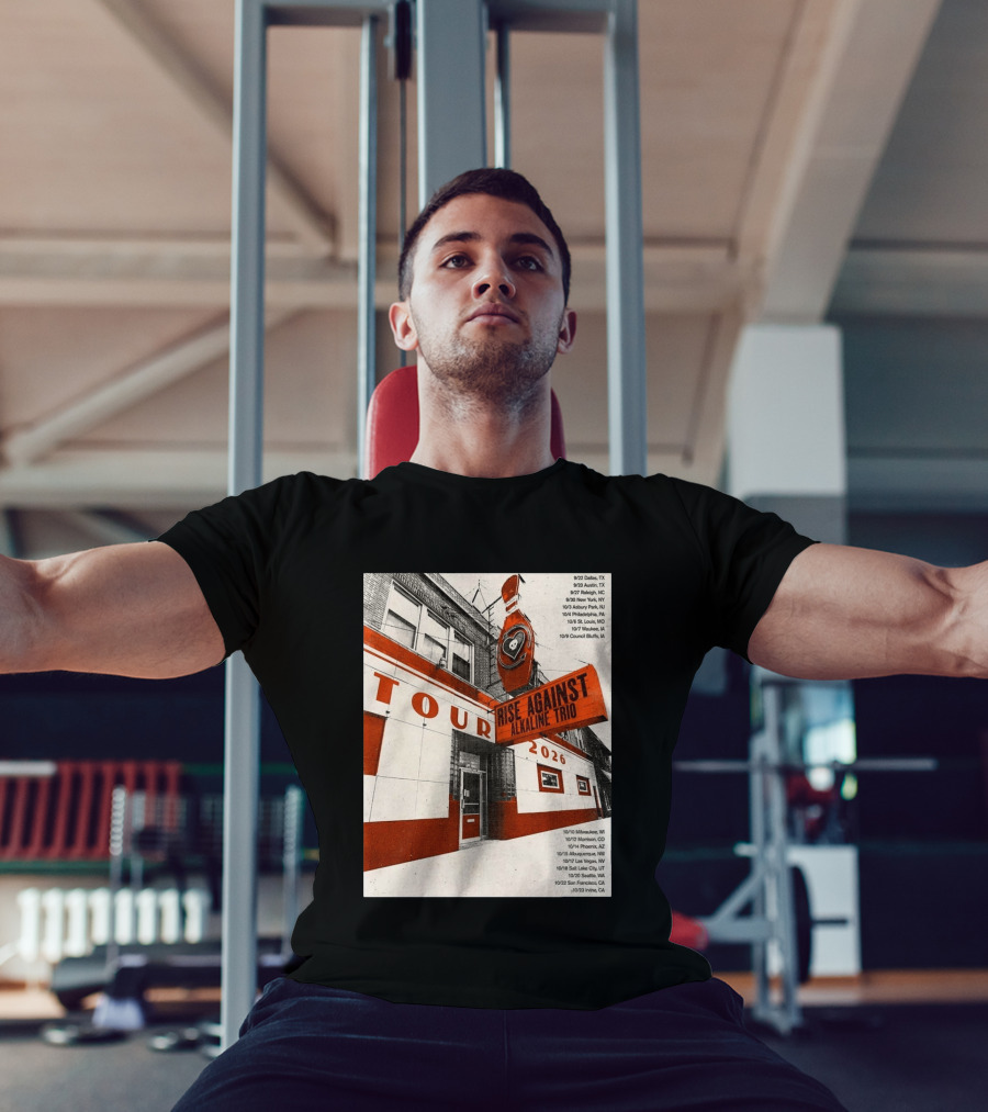 Rise Against Alkaline Trio Tour 2026 North America Dates Dallas Austin Chicago Seattle T-Shirt