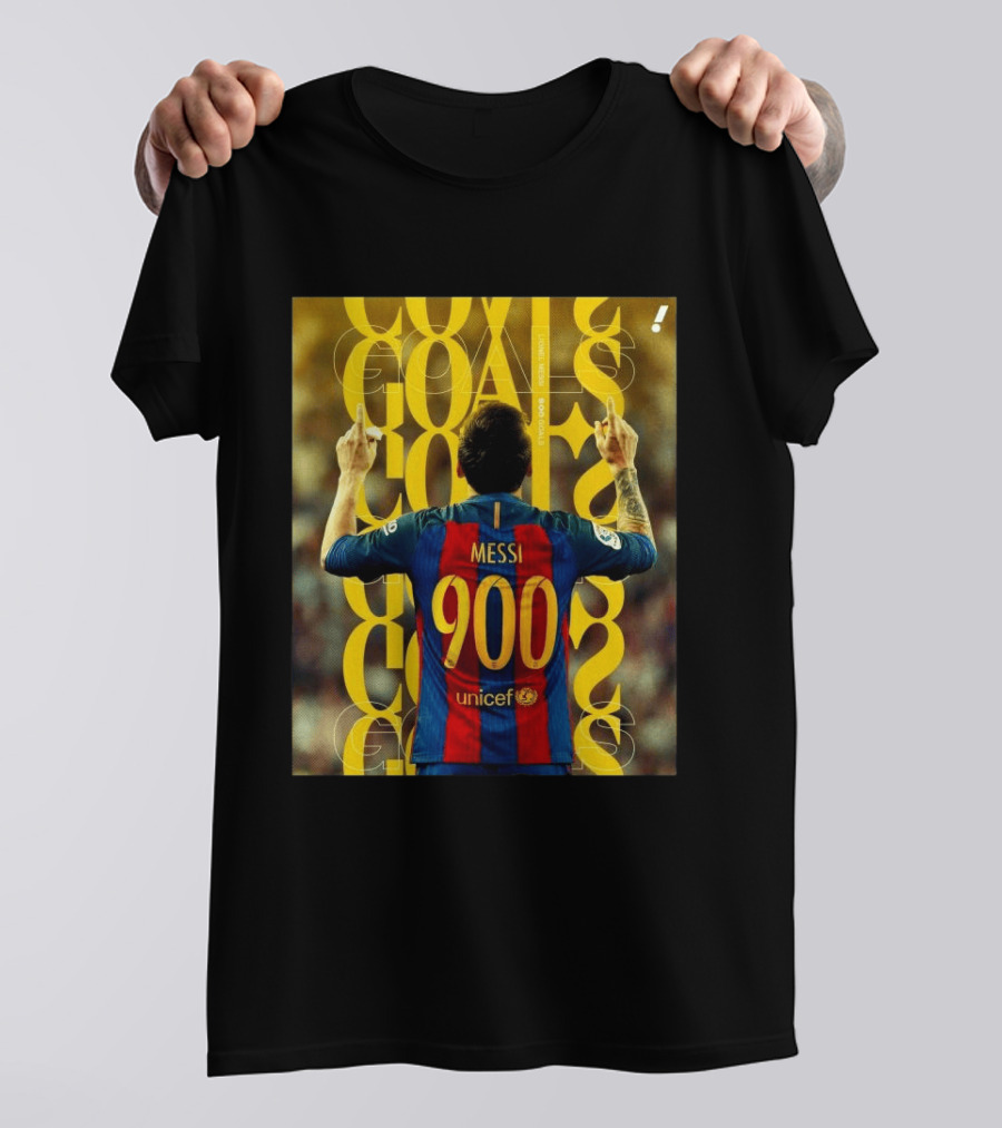 Messi 900 Goals Unicef Barcelona Jersey T-Shirt