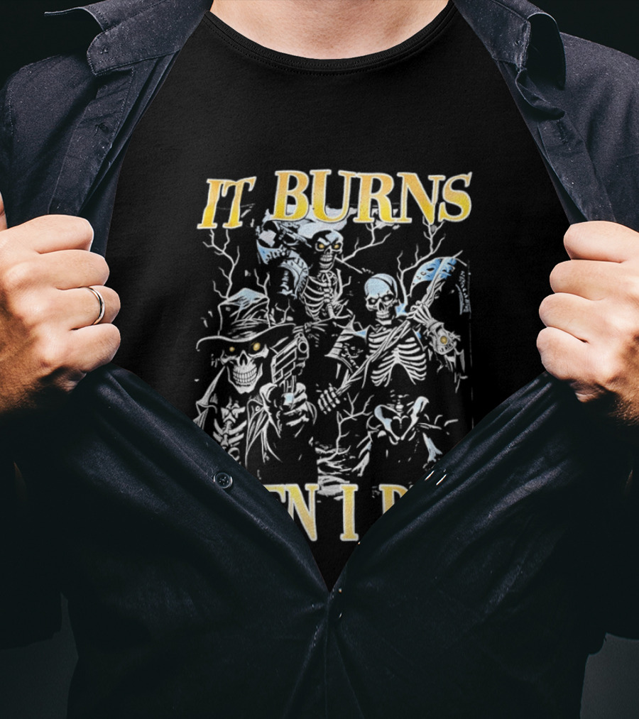 Skeletons It Burns When I Pee Lightning T-Shirt