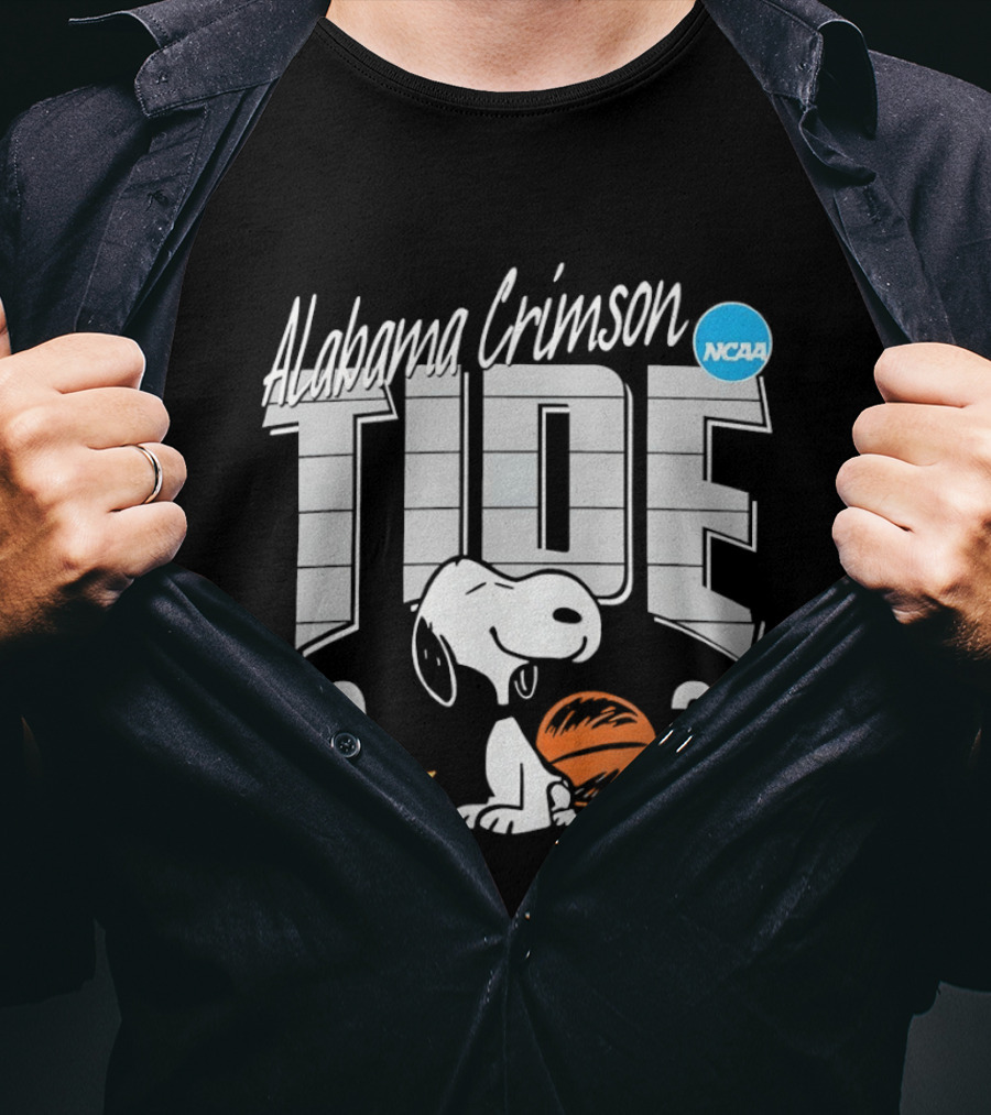 Alabama Crimson Tide Snoopy NCAA Basketball March Madness 2026 T-Shirt