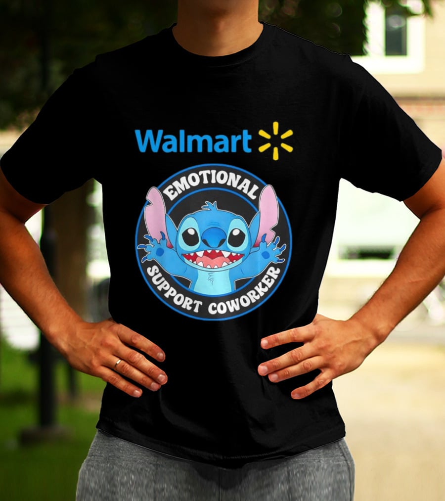 Walmart Stitch Emotional Support Coworker T-Shirt