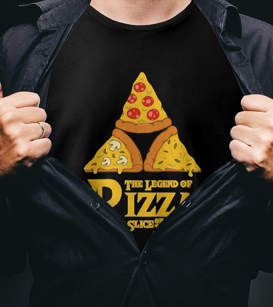 The Legend Of Pizza Slice Of The Wind Funny Gaming Parody Pizza Slices Adventure Mocking Iconic Gaming T-Shirt