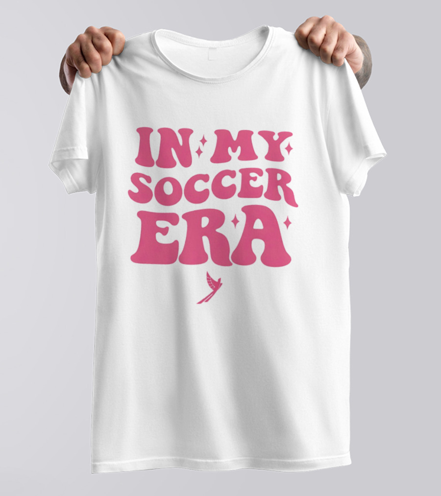 In My Soccer Era Vintage Pink Style With Stars And Winged Motif T-Shirt