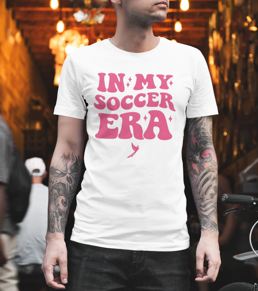 In My Soccer Era Vintage Pink Style With Stars And Winged Motif T-Shirt