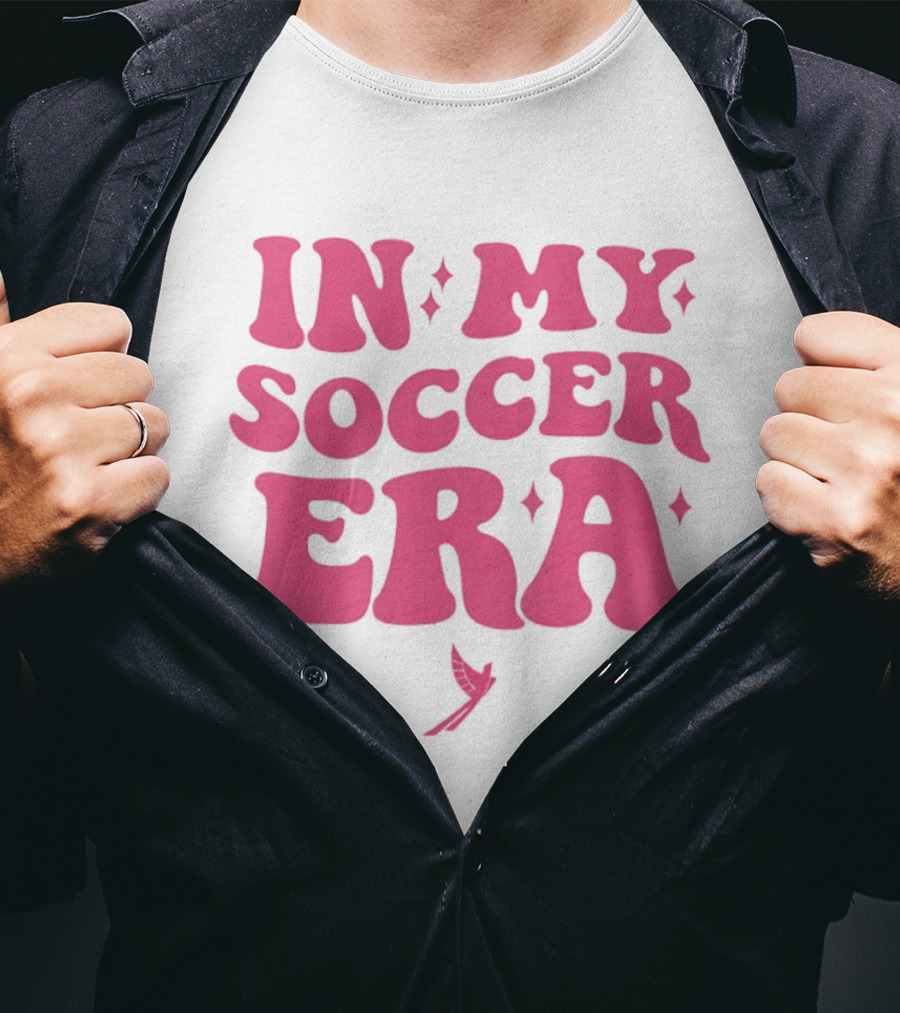 In My Soccer Era Vintage Pink Style With Stars And Winged Motif T-Shirt