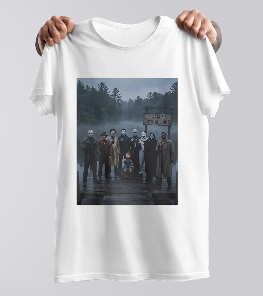 Chucky Horror Camp Crystal Lake Jason Freddy Michael Myers Scream T-Shirt