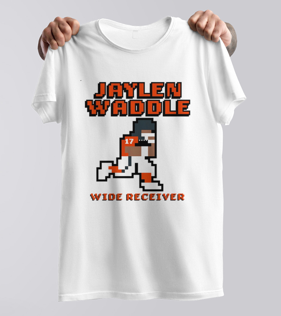 Jaylen Waddle Wide Receiver Pixel T-Shirt