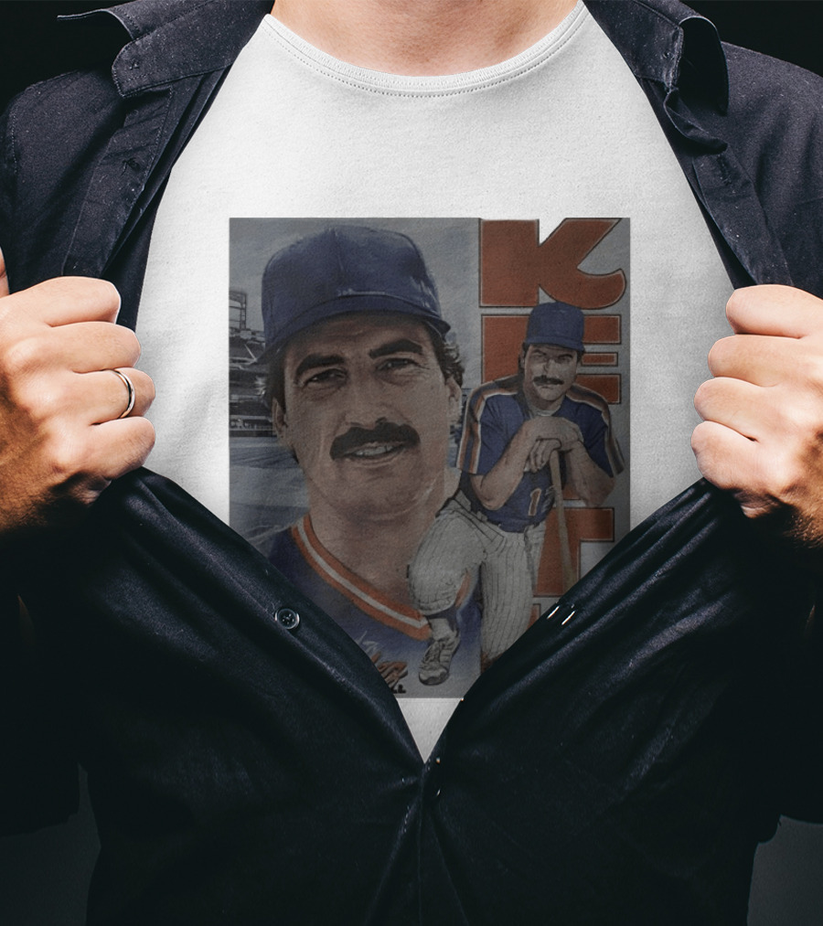 Keith Hernandez New York Baseball Mets Player Portrait With Bat T-Shirt