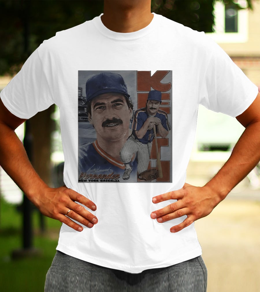 Keith Hernandez New York Baseball Mets Player Portrait With Bat T-Shirt