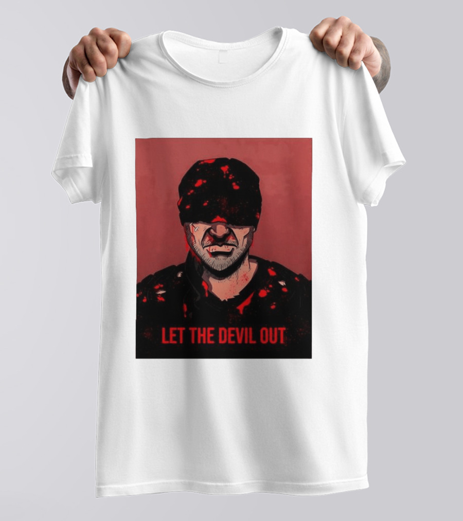 Daredevil Let The Devil Out Blindfolded Hero T-Shirt