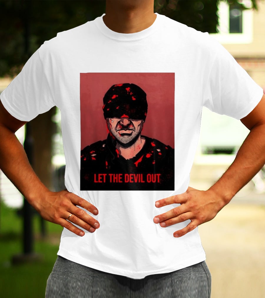 Daredevil Let The Devil Out Blindfolded Hero T-Shirt