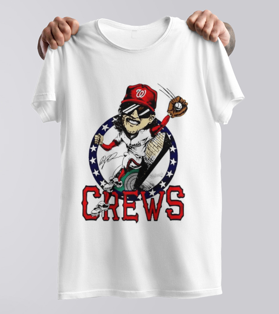 Dylan Crews Washington Nationals MLB Caricature With Baseball Glove And Cap T-Shirt
