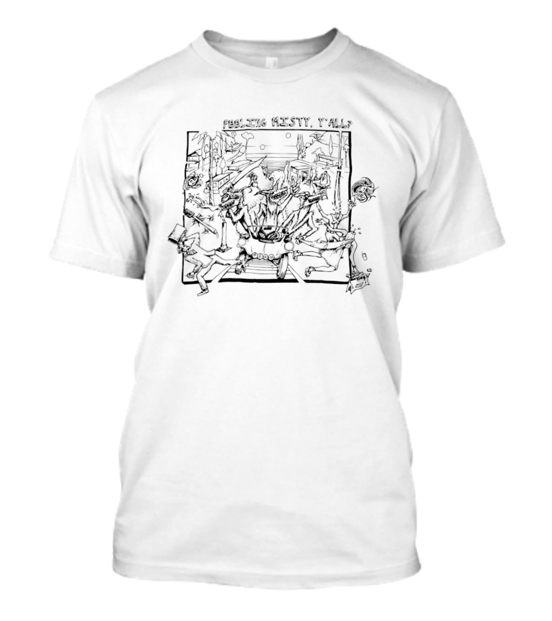 Feeling Misty Y'All Nature Scene With Shadows And Mountains T-Shirt