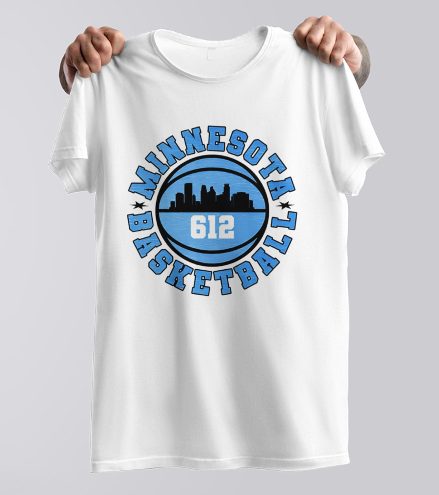 Minnesota Basketball 612 City Skyline T-Shirt