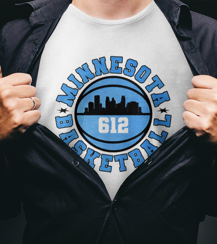 Minnesota Basketball 612 City Skyline T-Shirt