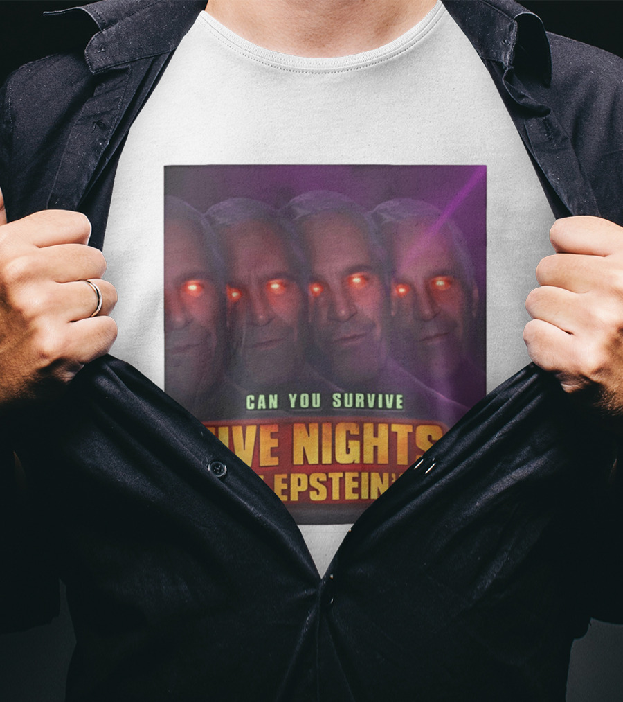 Five Nights At Epstein's Can You Survive Imagery With Glowing Eyes T-Shirt