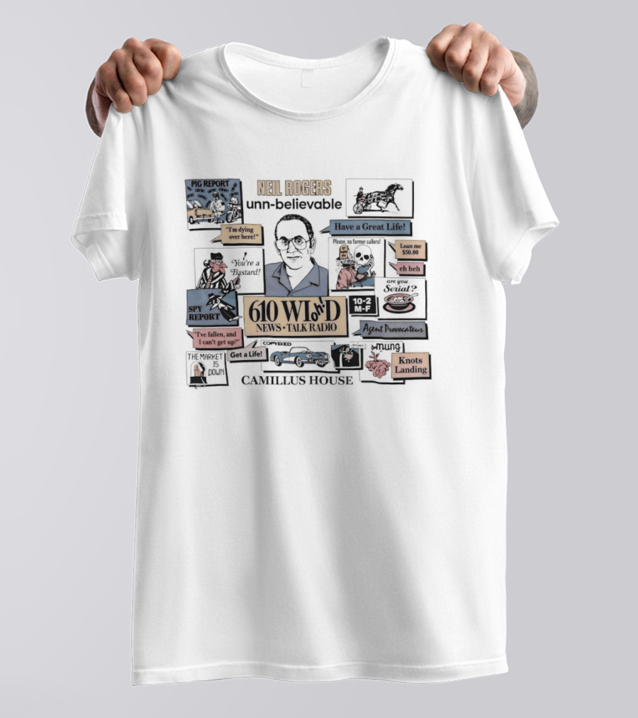 Neil Rogers Unn Believable 610 WIOD News Talk Radio Camillus House Knots Landing Jolly Jamaican T-Shirt