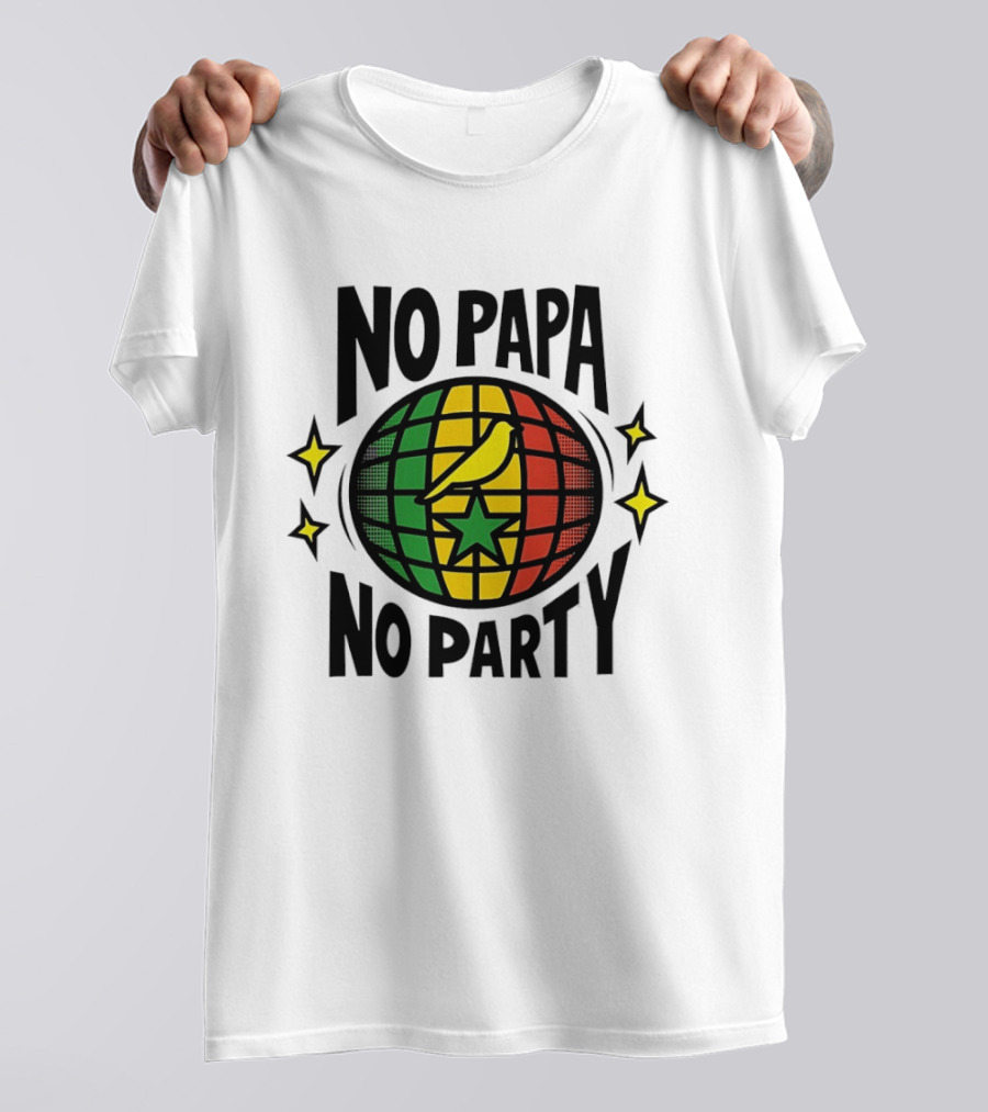 No Papa No Party Bird Star Globe Jamaican T-Shirt