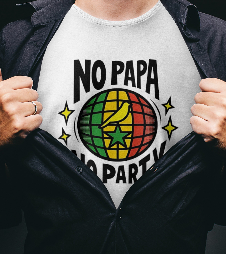 No Papa No Party Bird Star Globe Jamaican T-Shirt