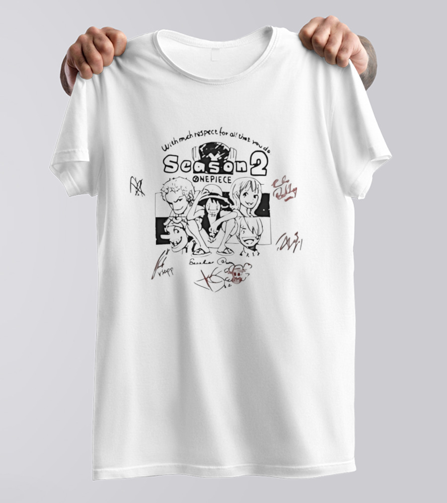 One Piece Live Action Season 2 Straw Hat Crew Commemorative Signed Collection T-Shirt