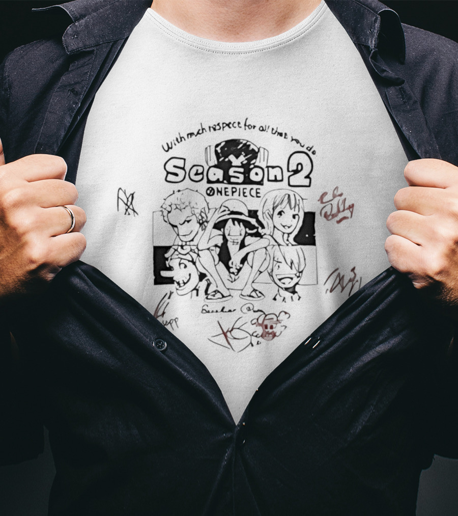 One Piece Live Action Season 2 Straw Hat Crew Commemorative Signed Collection T-Shirt