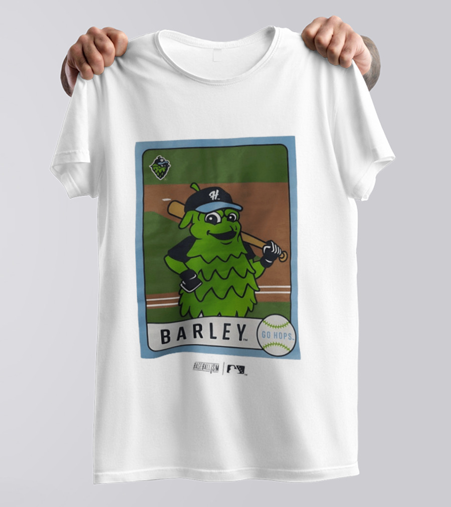 Hillsboro Hops Barley Go Hops Baseball T-Shirt