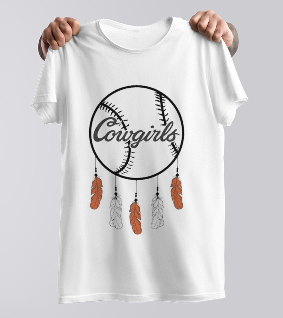 OSU Cowgirls Softball Baseball Dreamcatcher Feathers N7 T-Shirt
