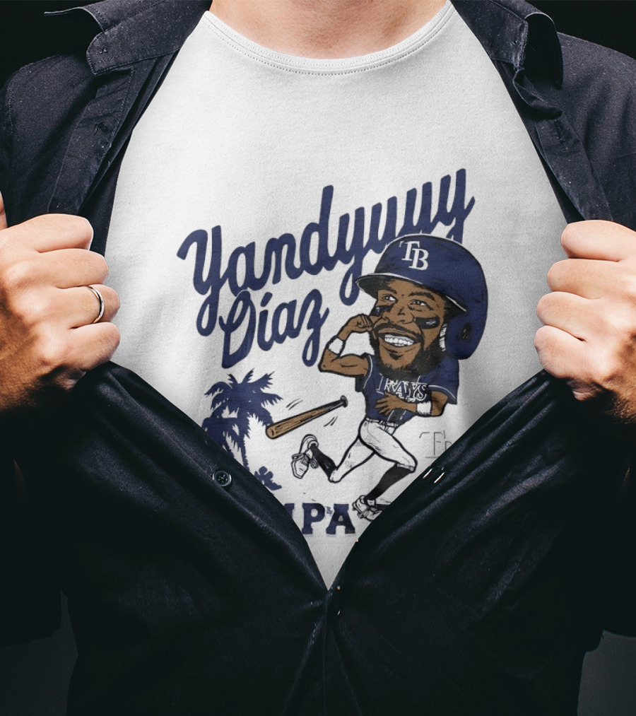 Yandy Diaz Tampa Bay Rays Yandyuuuu MLB Baseball Caricature T-Shirt
