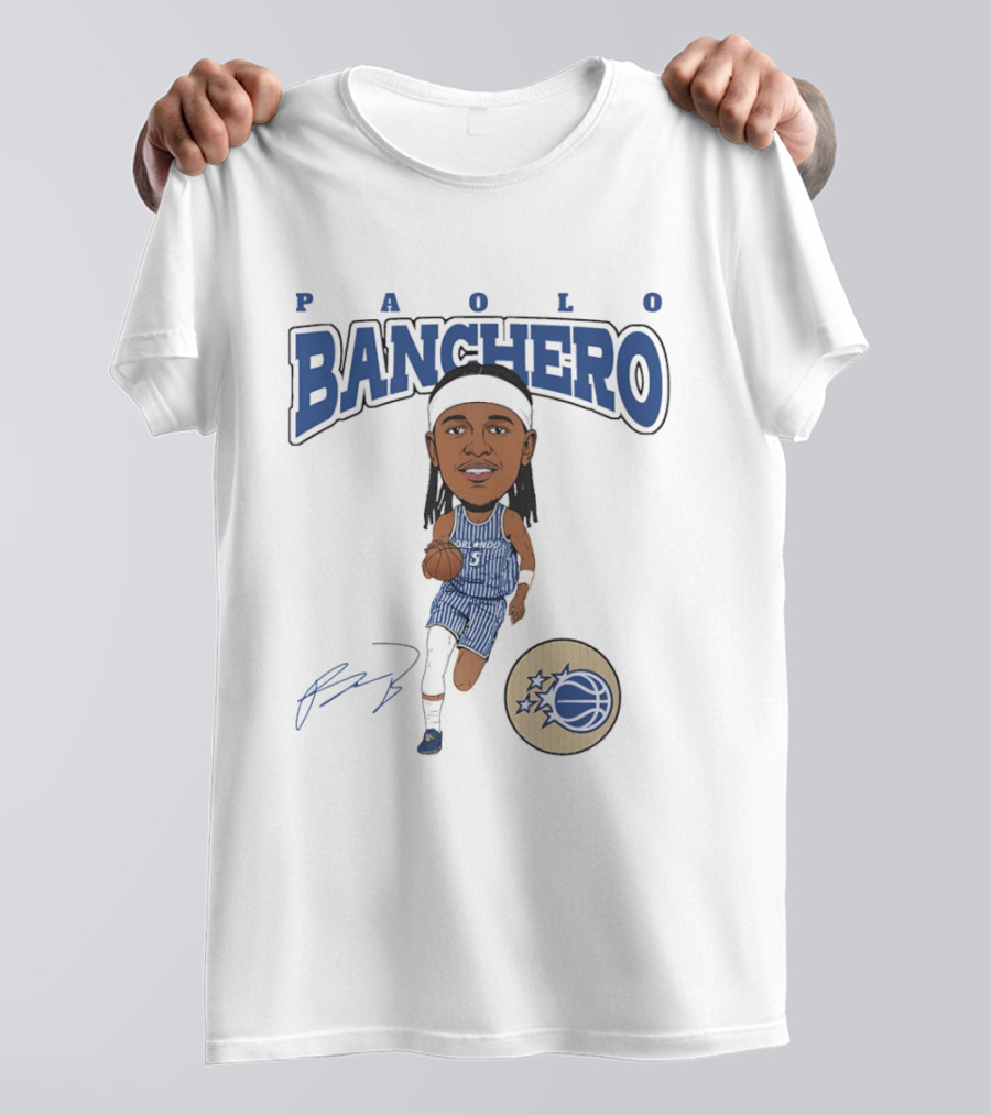 Paolo Banchero Orlando Magic Basketball Player Cartoon T-Shirt