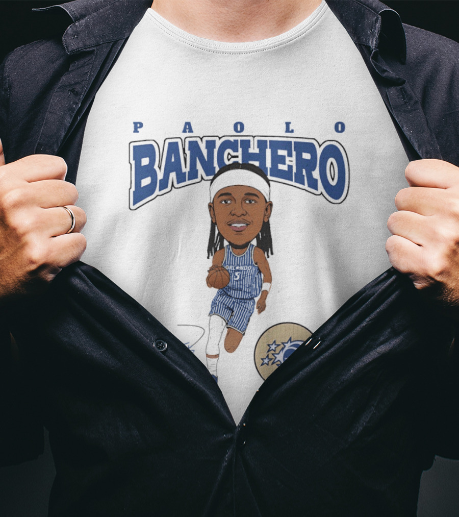 Paolo Banchero Orlando Magic Basketball Player Cartoon T-Shirt