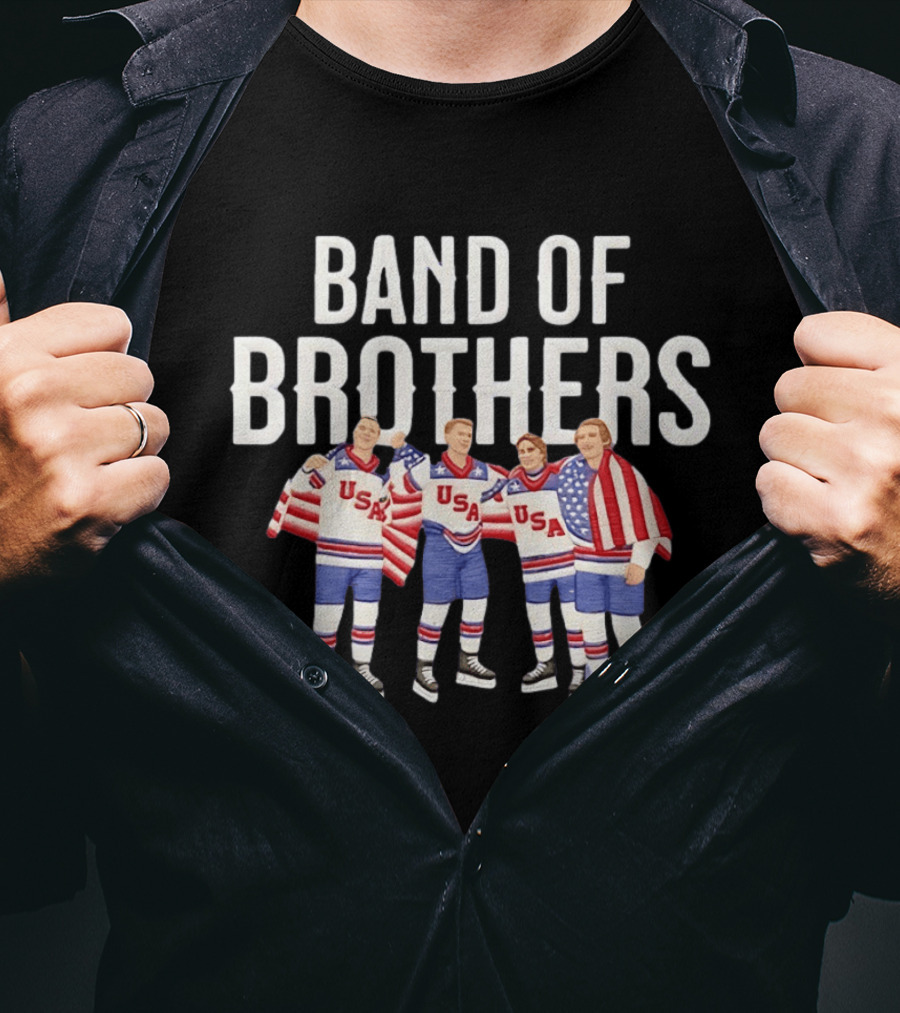Band Of Brothers USA Hockey Winter Olympics Quinn Hughes Brady Tkachuk Jack Hughes Matthew Tkachuk T-Shirt