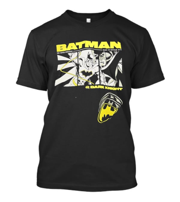 Batman Dark Knight Yellow Caped Crusader Montage T-Shirt