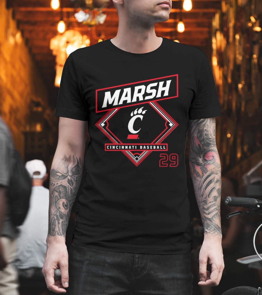Marsh 29 Cincinnati Baseball Bearcats C Logo 2026 T-Shirt