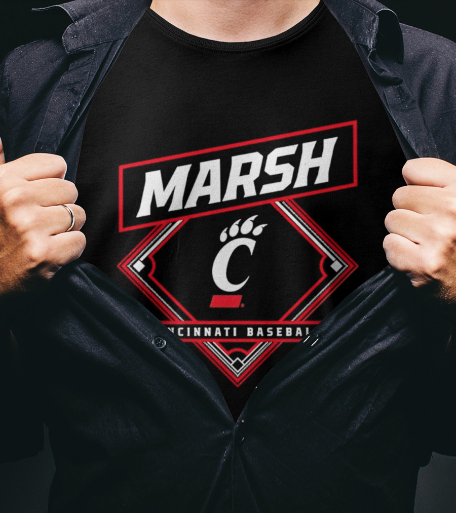 Marsh 29 Cincinnati Baseball Bearcats C Logo 2026 T-Shirt