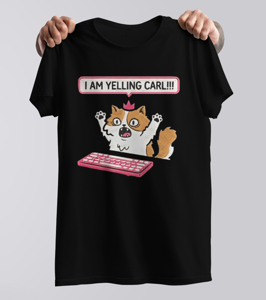 Cat Princess Donut I Am Yelling Carl Keyboard T-Shirt