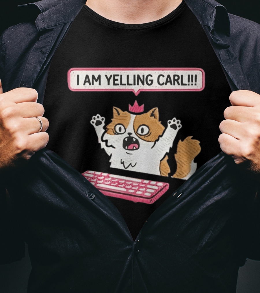 Cat Princess Donut I Am Yelling Carl Keyboard T-Shirt