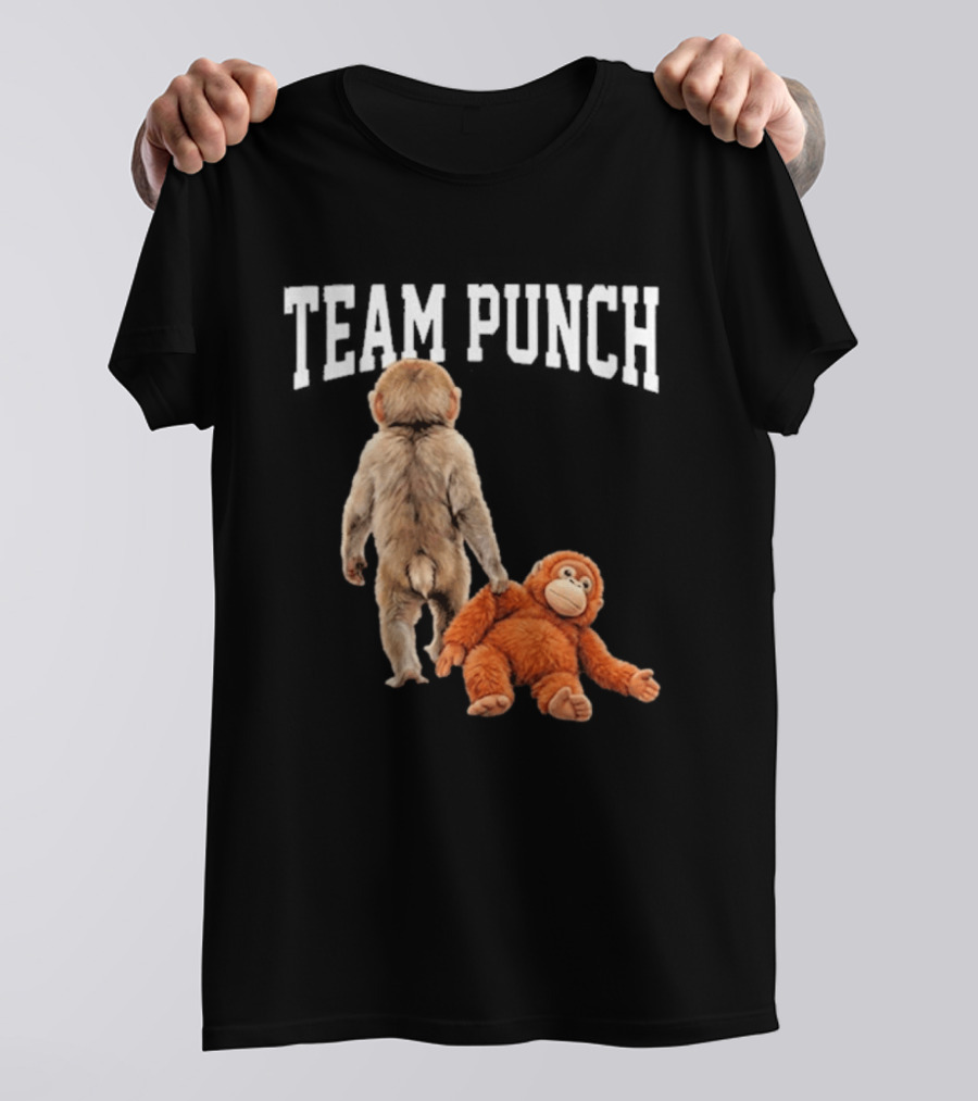 Team Punch Viral Monkey Stuffed Toy Fun T-Shirt