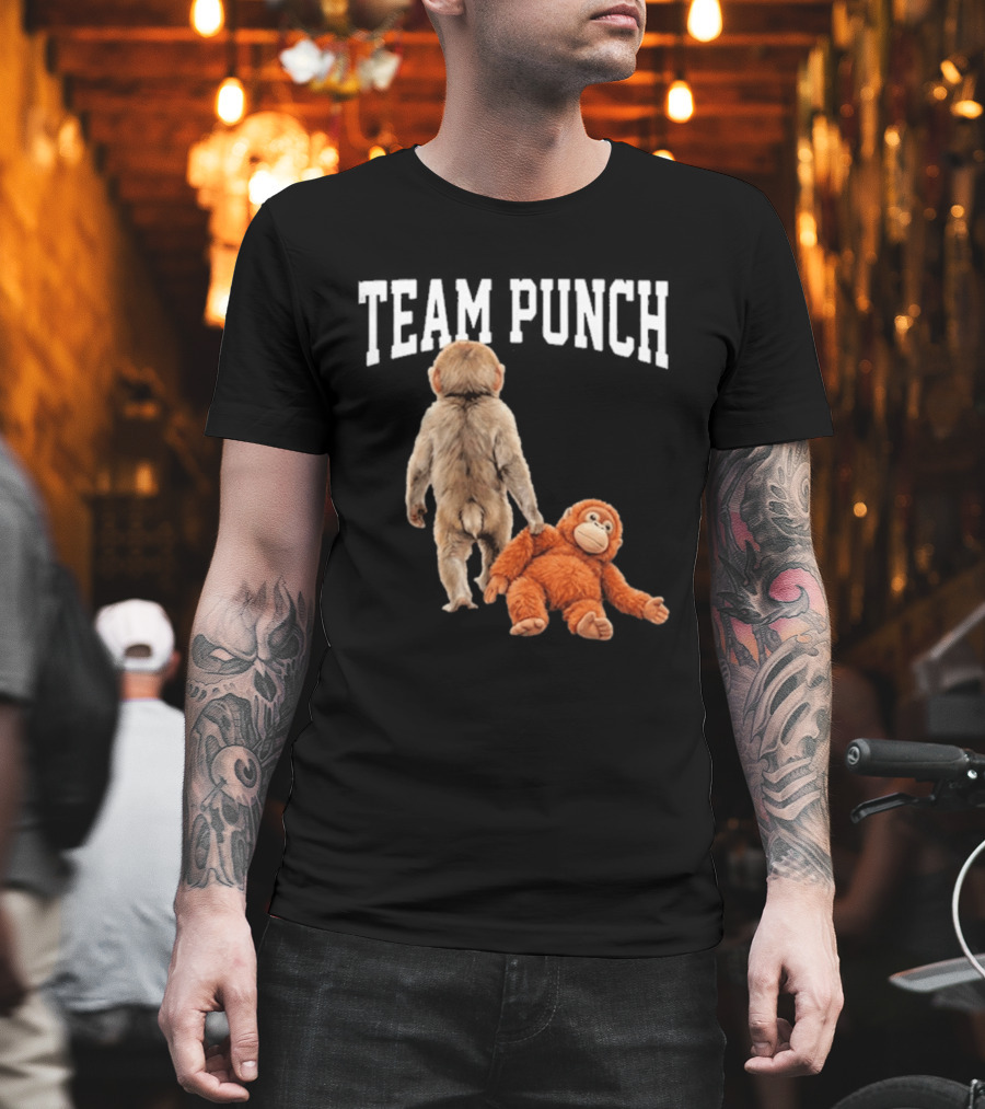 Team Punch Viral Monkey Stuffed Toy Fun T-Shirt