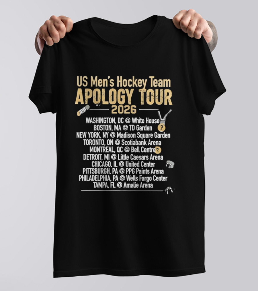 US Men's Hockey Team Apology Tour 2026 Washington DC To Tampa FL T-Shirt