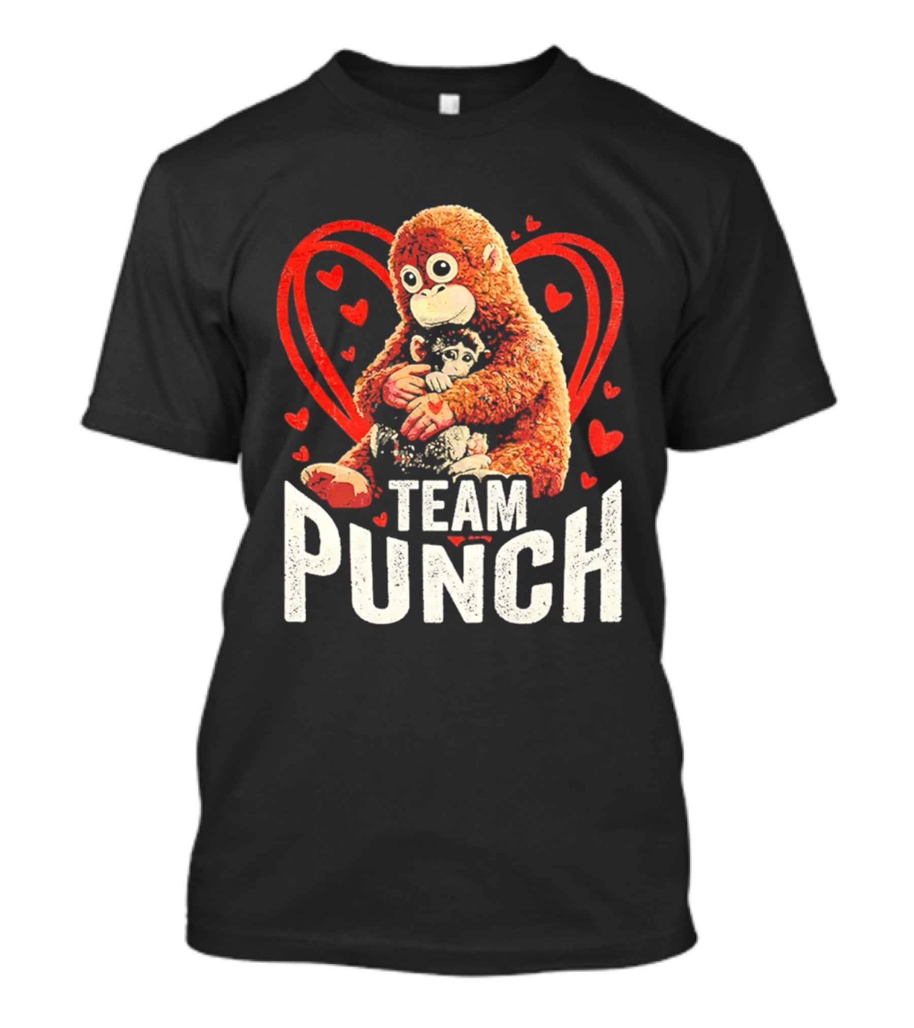 Team Punch Monkey Heart Loving Hug T-Shirt