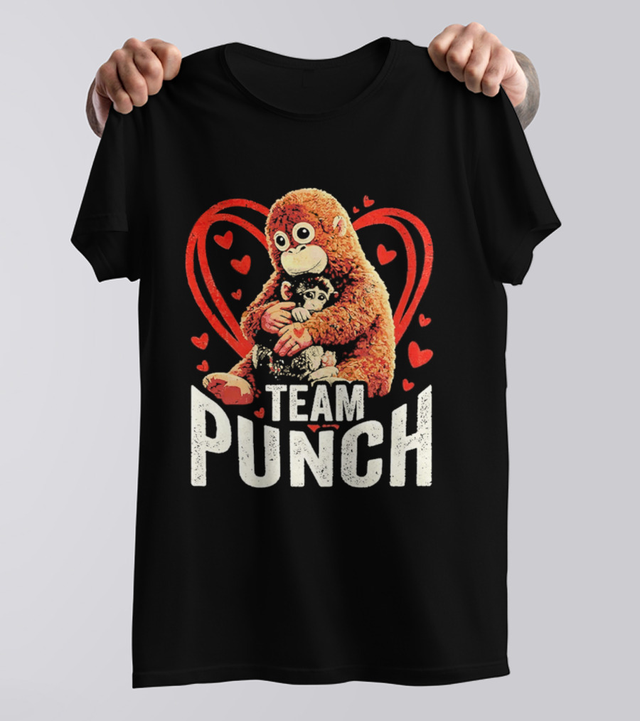 Team Punch Monkey Heart Loving Hug T-Shirt