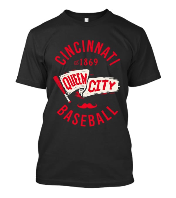 Cincinnati Queen City Baseball Est. 1869 Grunge Pennant T-Shirt