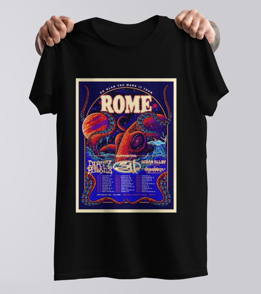 So Glad You Made It Tour 2026 Rome 311 Dirty Heads Ocean Alley Tour Clarkston MI T-Shirt