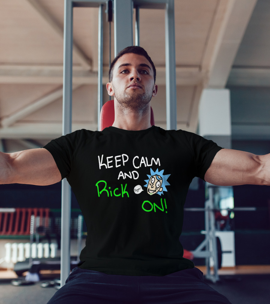 Keep Calm And Rick On Funny Cartoon T-Shirt