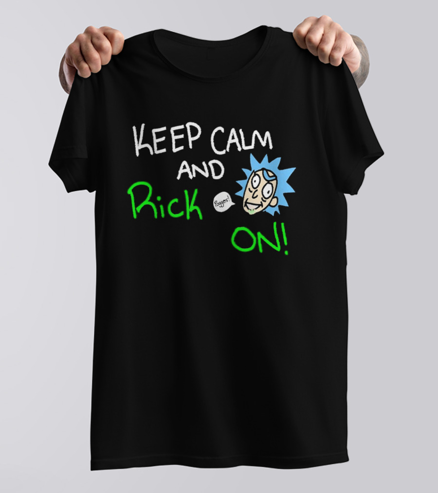 Keep Calm And Rick On Funny Cartoon T-Shirt