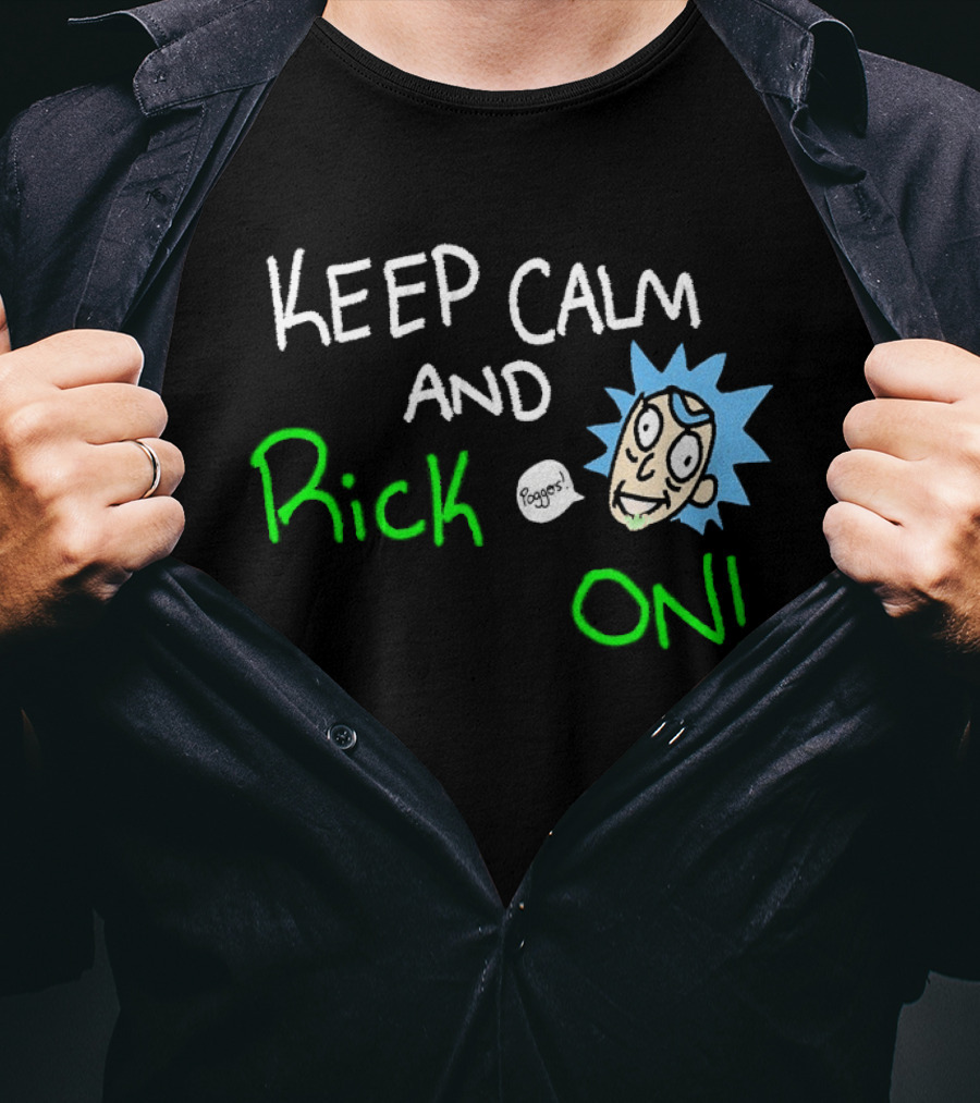 Keep Calm And Rick On Funny Cartoon T-Shirt