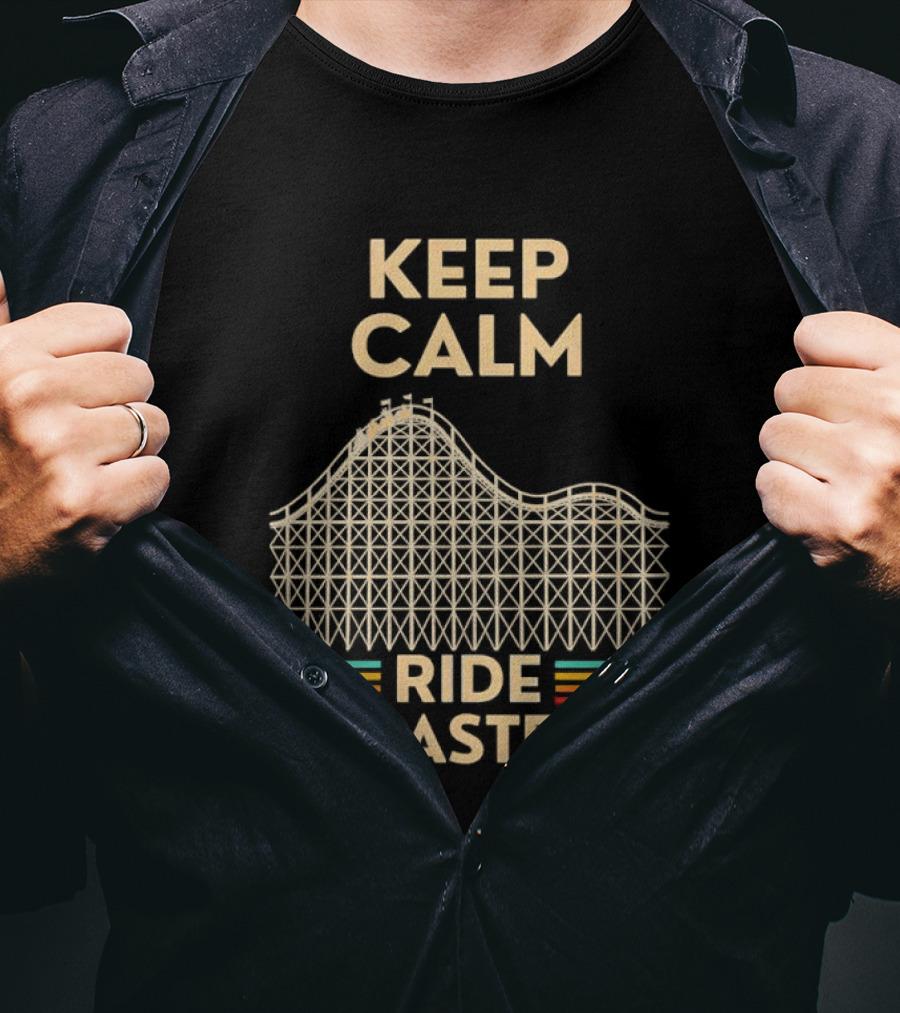 Keep Calm Ride S Retro Amusement Park T-Shirt