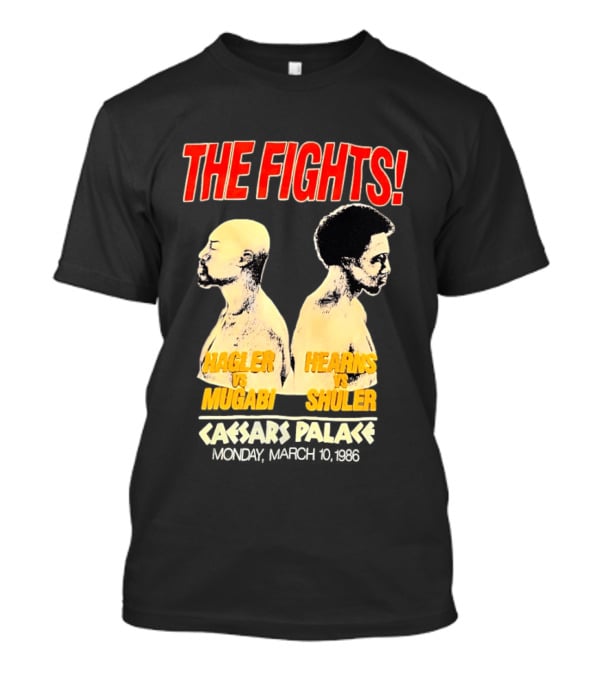 The Fights Hagler Vs Abi Hearns Vs Shuler Caesars Palace 1986 T-Shirt