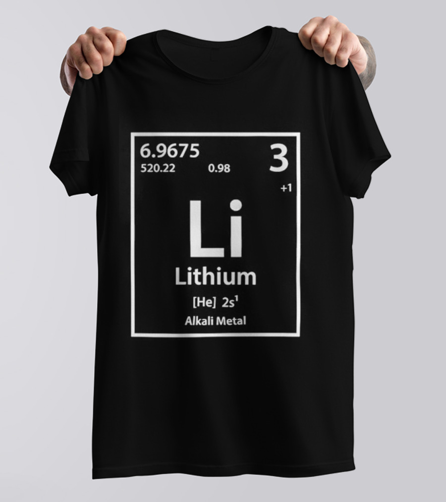 Lithium Element Inspired Science Periodic Table Li Alkali Metal T-Shirt
